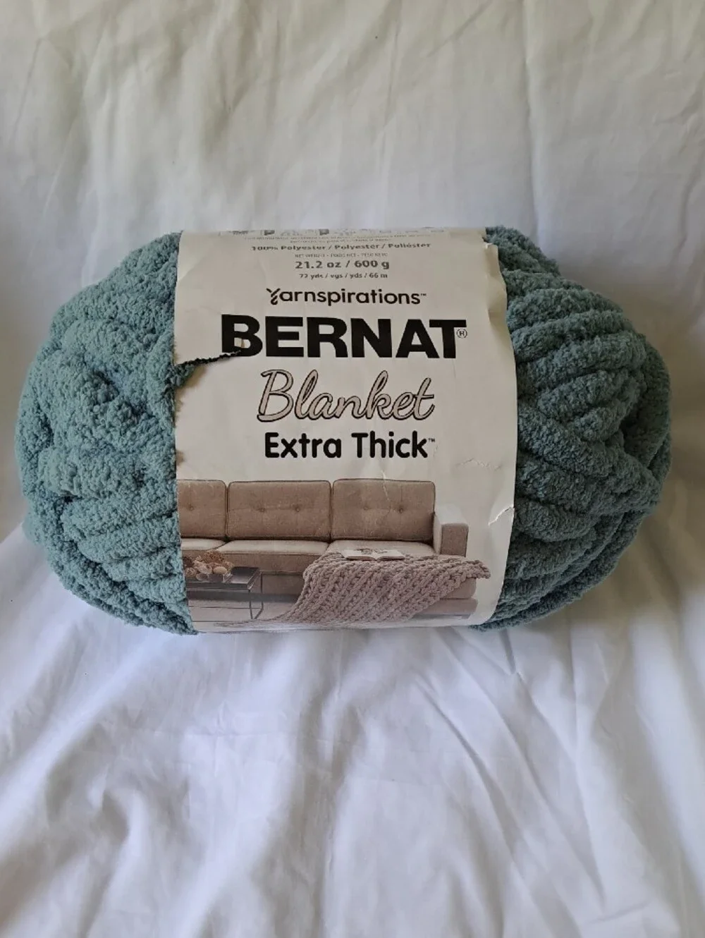 Blanket Extra Thick Plush Throw Yarn in Teal Moss